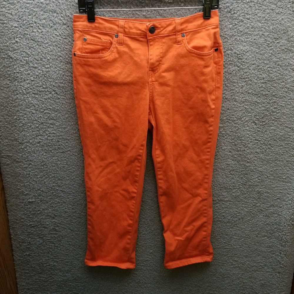 Earl Jeans Women's 6 Orange Capri Jeans 30" 22.5" 9.25"
